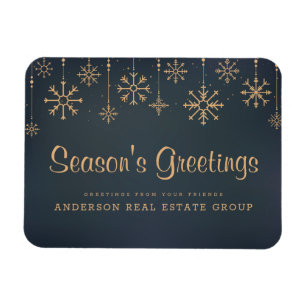 Snowflakes Business Season's Greetings Magnet
