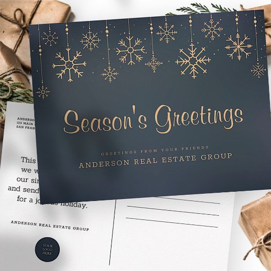 Snowflakes Business Season's Greetings Postkarte