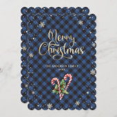 Snowflakes Candy Cane Holly Berries Weihnachten (Vorne/Hinten)