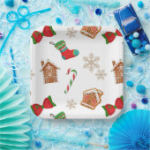 Snowflakes Candy Cane Weihnachtsmuster Pappteller (Party)