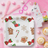 Snowflakes Candy Cane Weihnachtsmuster Pappteller (Party)