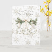 Snowflakes Christmas Pine Tree Ornaments Karte (Gelbe Blume)