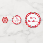 Snowflakes Christmas Red Confetti Konfetti (Rückseiten)