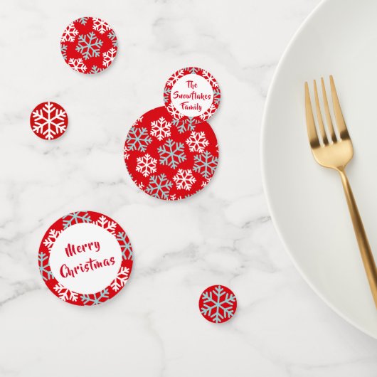 Snowflakes Christmas Red Confetti Konfetti (Gruppe)
