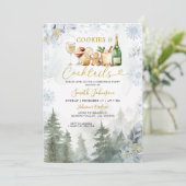 Snowflakes Cookie Cocktail Christmas Holiday Party Einladung (Stehend Vorderseite)