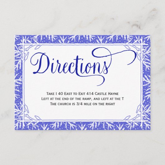 Snowflakes Country Wedding Directors Card Begleitkarte (Vorderseite)