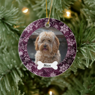 Snowflakes Custom Pet Puppy Foto Keramik Ornament