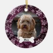 Snowflakes Custom Pet Puppy Foto Keramik Ornament (Vorne)