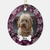Snowflakes Custom Pet Puppy Foto Keramik Ornament (Links)