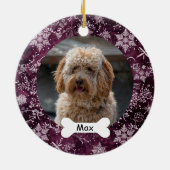 Snowflakes Custom Pet Puppy Foto Keramik Ornament (Hinten)