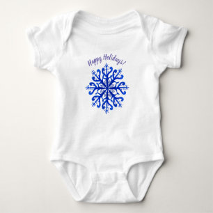 Snowflakes Custom Text Baby Bodysuit Baby Strampler