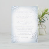 Snowflakes Dusty Blue Wedding Silver Folieneinladung (Stehend vorne)