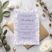 Snowflakes dusty lavender winter wedding einladung