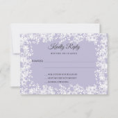 Snowflakes dusty lavender winter wedding RSVP Karte (Vorderseite)