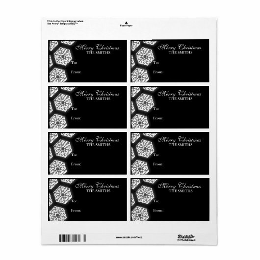 Snowflakes Familiengeschenk Tag Schwarz (Vorne)