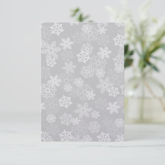Snowflakes Feiertag Einladung (Stehend Vorderseite)