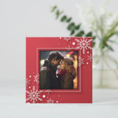 Snowflakes Foto Feiertagskarte (Stehend Vorderseite)