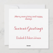 Snowflakes Foto Feiertagskarte (Rückseite)