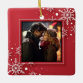 Snowflakes Foto Keramikornament (Vorderseite)