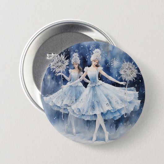 Snowflakes from The Nutcracker Ballet Button (Vorne & Hinten)