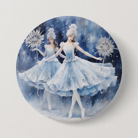 Snowflakes from The Nutcracker Ballet Button (Vorderseite)