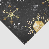 Snowflakes Gold Black Christmas Geschenk Seidenpapier (Detail)