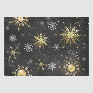 Snowflakes Gold Black Christmas Geschenk Seidenpapier