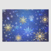 Snowflakes Gold Blue Xmas Weihnachtsgeschenk Seidenpapier (Vorderseite)