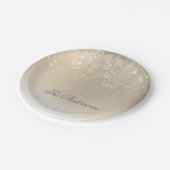 Snowflakes Gold Personalisiert Holida | Teller aus (Schrägansicht)