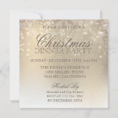 Snowflakes Gold Personalisierter Urlaub | Einladun Einladung (Rückseite)