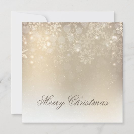 Snowflakes Gold Personalisierter Urlaub | Einladun Einladung (Vorderseite)