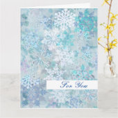 Snowflakes Grußkarte Karte (Gelbe Blume)