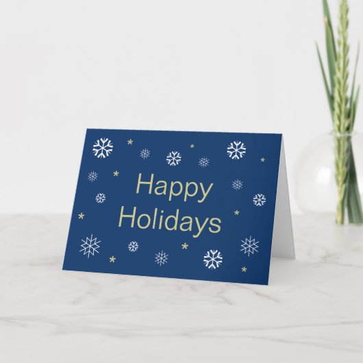 Snowflakes Happy Holidays Business Blue Karte (Vorderseite)