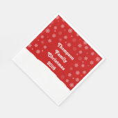 Snowflakes Holiday Design mit rotem Hintergrund Serviette (Ecke)