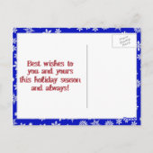 Snowflakes Holiday Foto Frame Postkarte (Rückseite)
