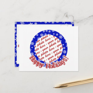 Snowflakes Holiday Foto Frame Postkarte