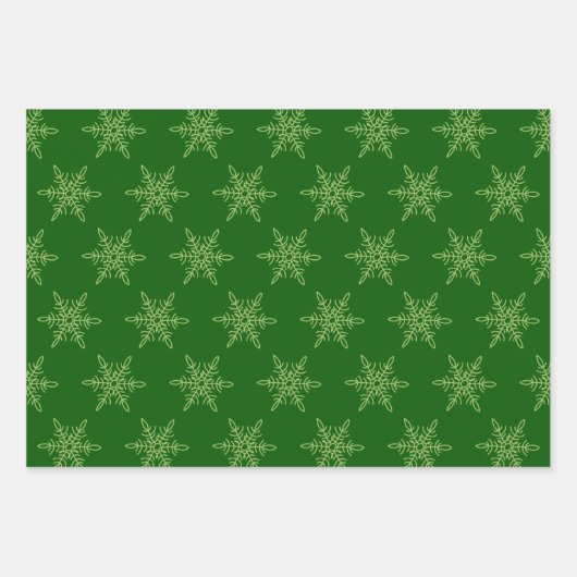 Snowflakes Homespun Muster Weihnachten Geschenkpapier Set (Vorderseite)