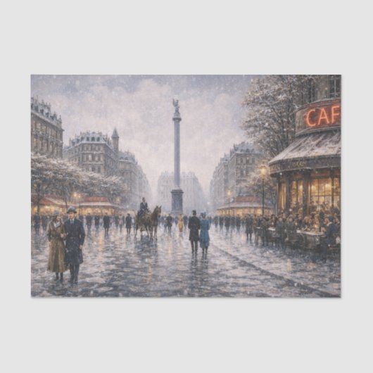 Snowflakes in Place Vendome Seidenpapier (Vorderseite)
