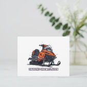Snowflakes jagen Snowmobile Abenteuer Postkarte (Stehend Vorderseite)