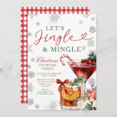 Snowflakes Jingle & Mingle Christmas Cocktail  Einladung (Vorne/Hinten)