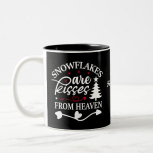 "Snowflakes kisses from heaven" personalisierte Um Zweifarbige Tasse