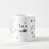 Snowflakes Let it snow Bunny Christmas Hat Kaffeetasse (Vorderseite Links)