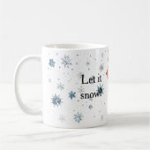 Snowflakes Let it snow Christmas Pine Cone Red Bow Kaffeetasse (Links)