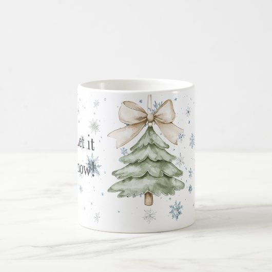 Snowflakes Let it snow Christmas Tree Bow Kaffeetasse (Mittel)