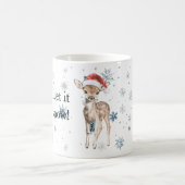 Snowflakes Let it snow Deer Christmas Santa Hat Kaffeetasse (Mittel)