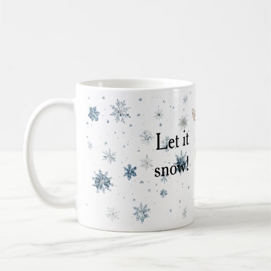 Snowflakes Let it snow Deer Christmas Santa Hat Kaffeetasse (Links)