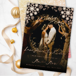 Snowflakes Liebe Peace Joy Kisses Foto Hochzeit Folien Feiertagskarte