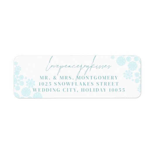 Snowflakes Liebe Peace Joy Kisses Wedding Address (Vorne)