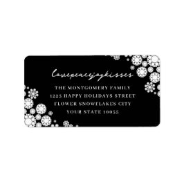 Snowflakes Liebe Peace Joy Kisses Wedding Address Adressaufkleber