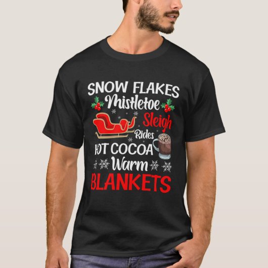 Snowflakes Mistletoe Sleigh Clothing Christmas Hol T-Shirt (Vorderseite)